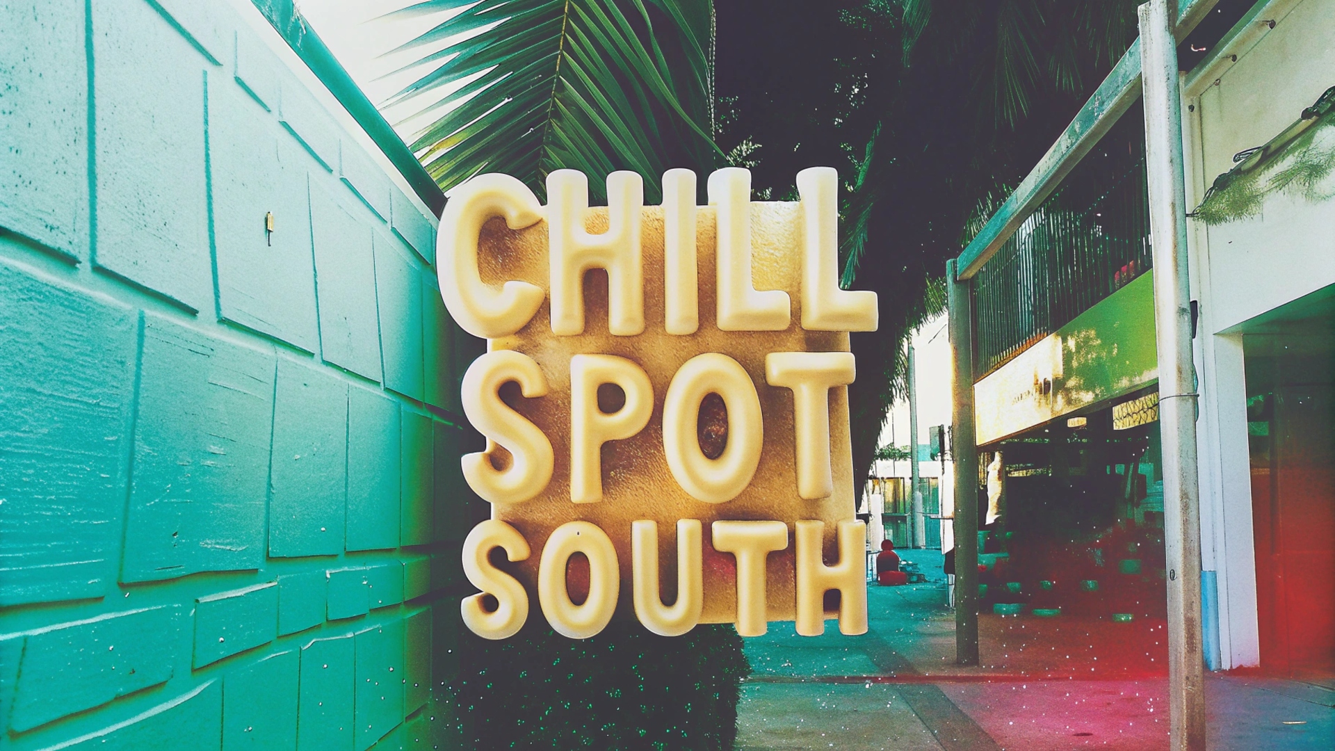 Chill Spot South vibe with mural and photographers